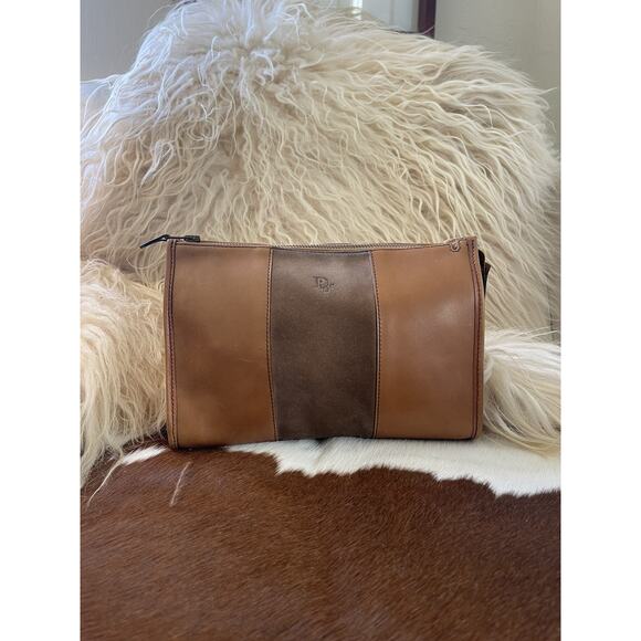Vintage Christian Dior Brown Leather & Suede Clutch Bag - Authentic Dior 3604N main image 4